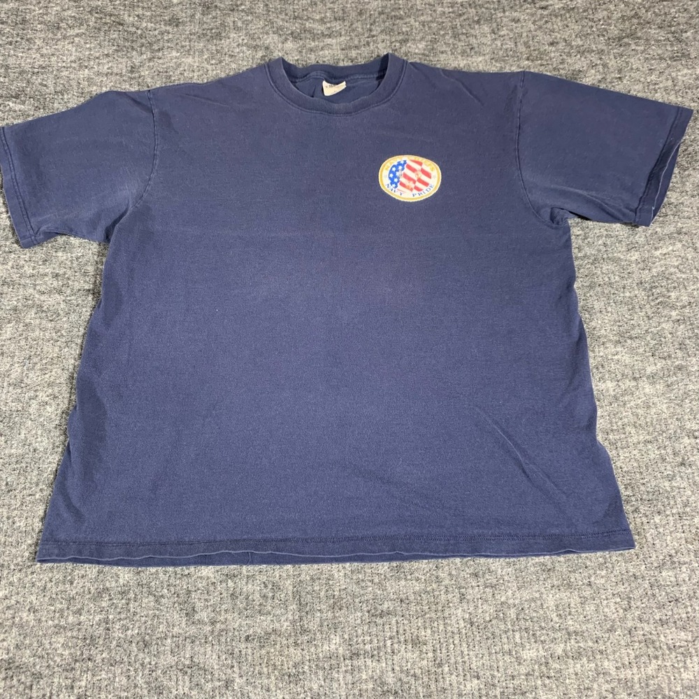 VTG MJ‎ Soffe T Shirt Mens Extra Large XL Blue Faded US Navy Pride Y2K Military